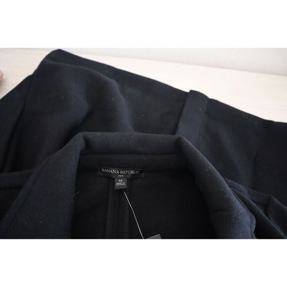 Banana Republic 501950 Women Sz M Black Brushed Knit Open Front Long Jacket - Picture 3 of 10